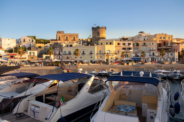 ischia forio italy harbour modern boat