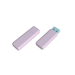 Usb Pen drive icon isolated 3d render illustration