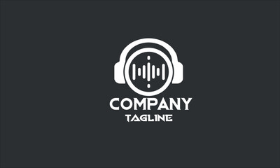 minimal radio logo design template