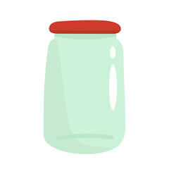 glass jar for food and canned food. Isolated on white background with clipping path.
