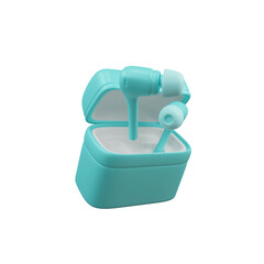 Wireless TWS Earbuds Icon Isolated 3d render illustration