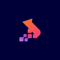 digital future logo design. Vector illustration abstract letter d with digital element. modern logo design vector icon template