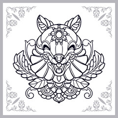 Squirrel zentangle arts isolated on white background