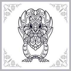 Squirrel zentangle arts isolated on white background