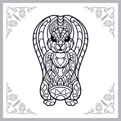 Squirrel zentangle arts isolated on white background