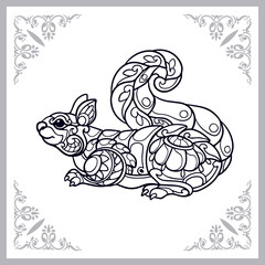 Squirrel zentangle arts isolated on white background