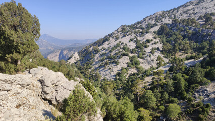 Mountain landscape from above. Nice light photo.