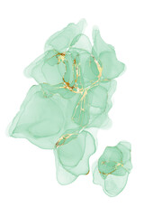 green watercolor alcohol ink stain