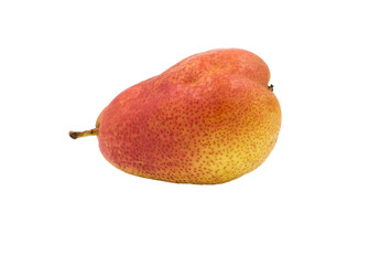 One ripe red and yellow pear isolated on a white background