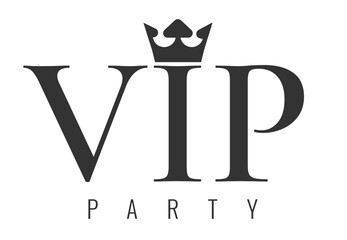 badge for VIP club members with crown. Vip label, badge or tag. Vector banner. Vector illustration