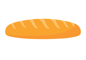 Baguette Bakery Pastry Icon Clipart in Animated Vector Illustration on White Background