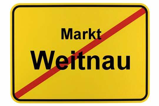Illustration eines Ortsschildes von Weitnau in Bayern
