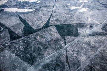Ice Winter Blocks Lake Shine