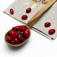 Dogwood berry in a spoon