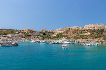 he harbor of Gozo Island, the place where the ferry's arrive and depart to mainland Malta 