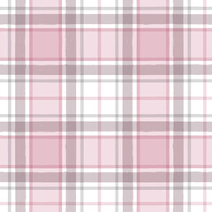 Seamless tartan pattern,watercolor plaid print, checkered pink girly brush strokes. Gingham texture for textile: shirts, tablecloths, clothes