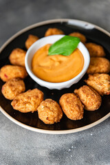 fish balls deep fried seafood cuisine meal food snack diet on the table copy space food background 