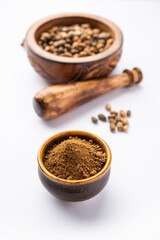 Jamalgota or Jayapala - Croton tiglium seed is an Ayurvedic medicine also known as purging croton © StockImageFactory