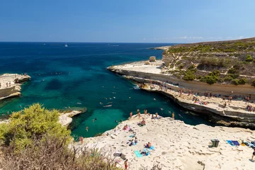 Fototapete Rund St. Peter’s Pool is one of the most beautiful and stunning natural swimming pools in Malta and is located close to Marsaxlokk at the tip of Delimara Point in the southwest © KimWillems