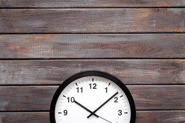 Office wall clock. Black and white clock - time to work concept