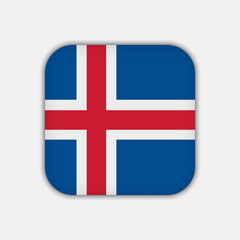 Obraz premium Iceland flag, official colors. Vector illustration.
