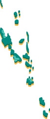 3d vector map of Vanuatu