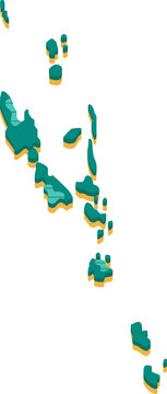 3d vector map of Vanuatu
