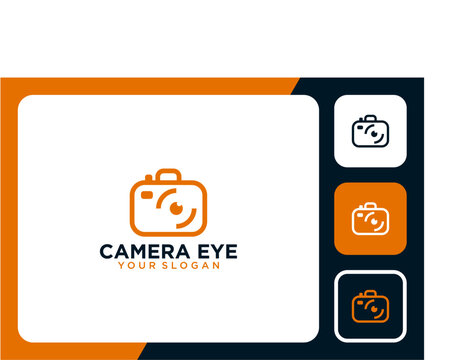 camera logo design with eye and lens
