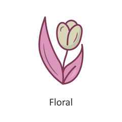 Floral vector Filled Outline Icon Design illustration. Nature Symbol on White background EPS 10 File