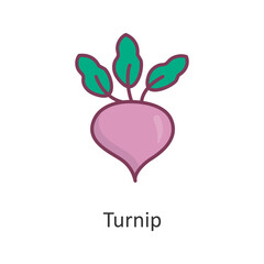 Turnip vector Filled Outline Icon Design illustration. Nature Symbol on White background EPS 10 File