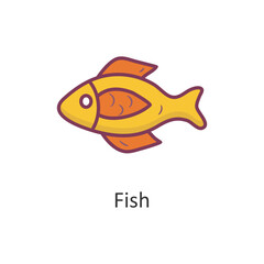 Fish vector Filled Outline Icon Design illustration. Nature Symbol on White background EPS 10 File