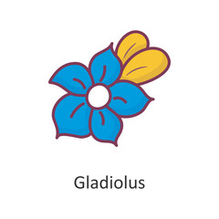 Gladiolus vector Filled Outline Icon Design illustration. Nature Symbol on White background EPS 10 File