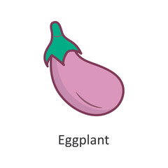 Eggplant vector Filled Outline Icon Design illustration. Nature Symbol on White background EPS 10 File