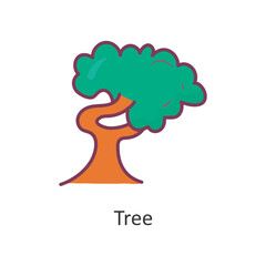 Tree vector Filled Outline Icon Design illustration. Nature Symbol on White background EPS 10 File