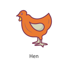Hen vector Filled Outline Icon Design illustration. Nature Symbol on White background EPS 10 File