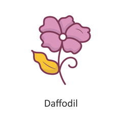Daffodil vector Filled Outline Icon Design illustration. Nature Symbol on White background EPS 10 File