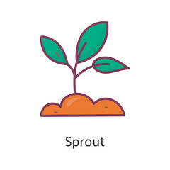 Sprout vector Filled Outline Icon Design illustration. Nature Symbol on White background EPS 10 File