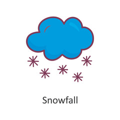 Snowfall vector Filled Outline Icon Design illustration. Nature Symbol on White background EPS 10 File