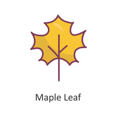 Maple Leaf vector Filled Outline Icon Design illustration. Nature Symbol on White background EPS 10 File