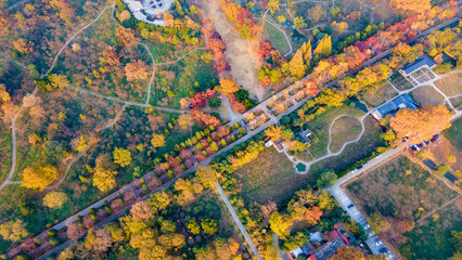 Ming Xiaoling Scenic Area in Nanjing, Jiangsu Province, China in autumn