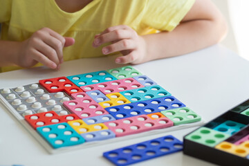 Fototapeta premium Colored forms. Elementary mathematics. Primary School. The study of numbers. The study of the composition of the number.