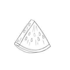 A piece of watermelon - a template for a children's coloring book, a children's task to color a picture
