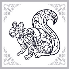Squirrel zentangle arts isolated on white background