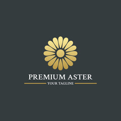 Aster Flower Logo For Company or Product Symbol Design About Daisies
