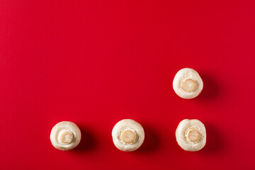 Four mushrooms. Ingredients for English breakfast.