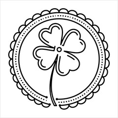 Clover Four Leaf Icon Monoline Style M_2208001