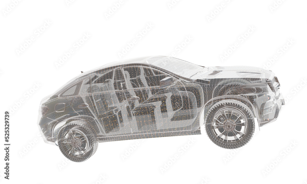 Aufkleber 3d isometric image of a smart or intelligent car.
