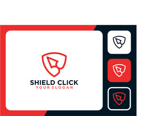 shield logo design with arrow or cursor