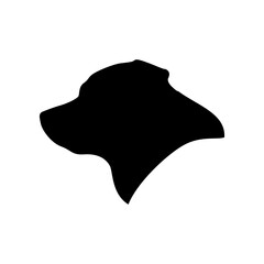 rottweiller head symbol silhouette flat design vector illustration. Dog Logo
