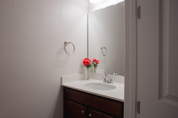 sink in a small bathroom 